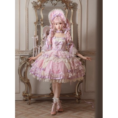 Mademoiselle Pearl Sanrio My Melody Dancing Themed Curtain Dress OP(Reservation/Full Payment Without Shipping)